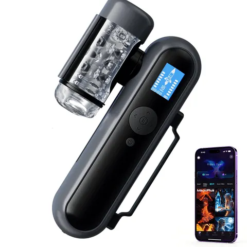 Nex - App Remote Interactive Masturbator Cup, 10 Vibration & 10 Piston Modes, 360° Tight Wrapping